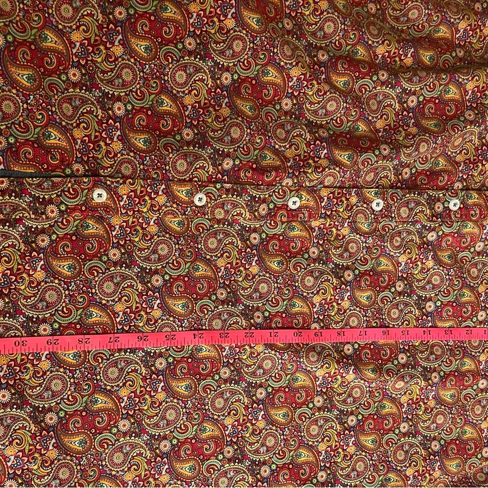 Daniel Cremieux Men's Paisley Shirt - Red and Yellow - Picture 5 of 7